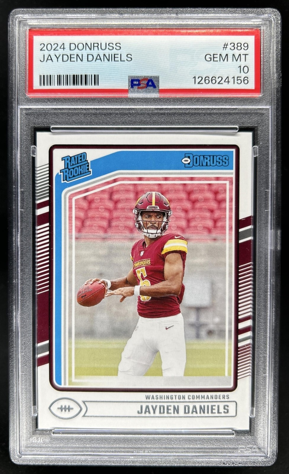 2024 Panini Donruss Jayden Daniels RC Rated #389 Commanders PSA 10 Rookie