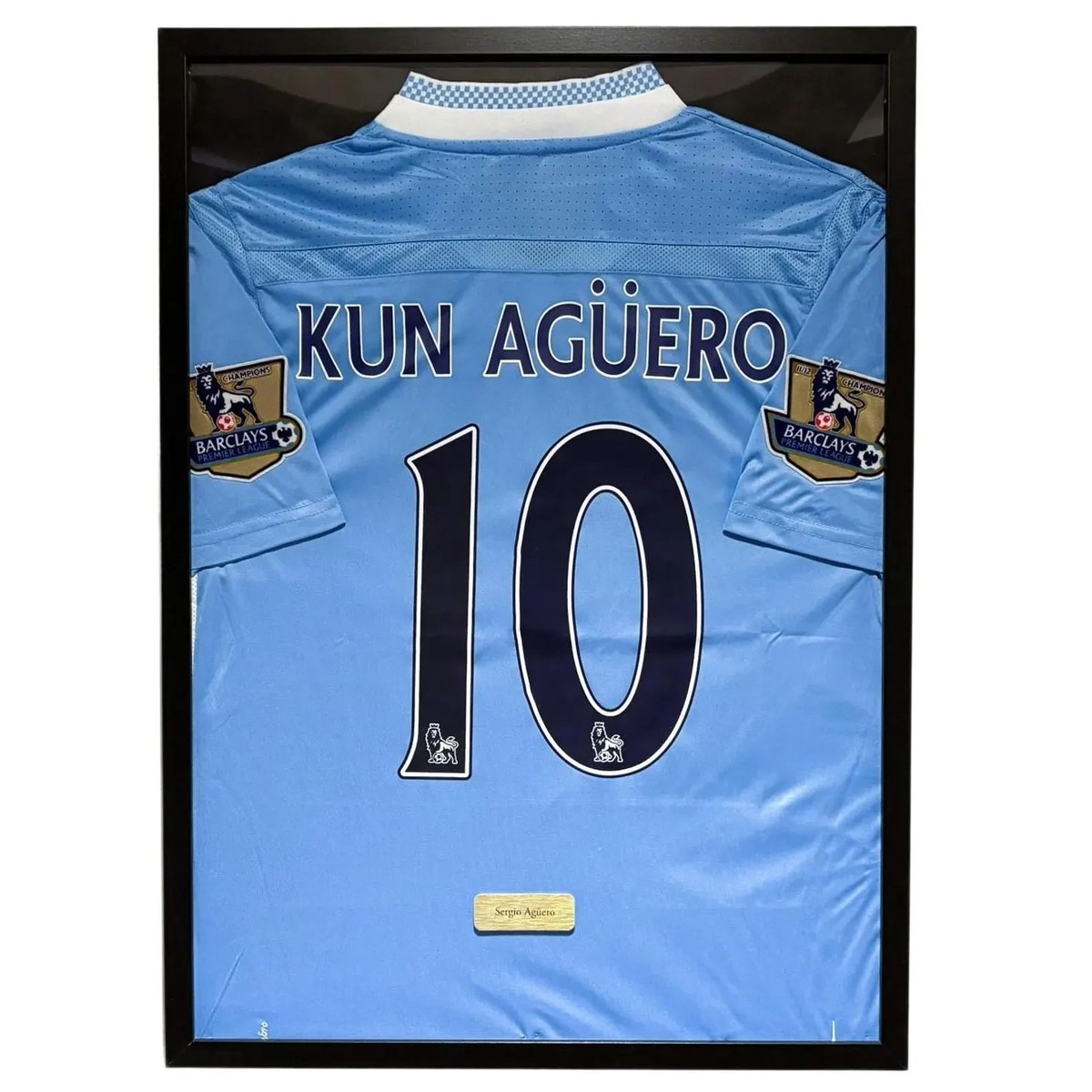 Manchester City Sergio Aguero Jersey Framed, Sergio Aguero Shirt