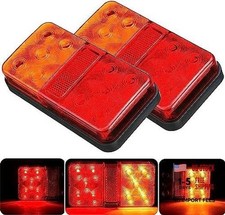 2PCS 12V LED Rear Tail Lights Trailer Lights Universal 10Leds Stop Brake Light