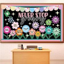 Spring Never Stop Growing Bulletin Board Classroom Decoration Grow Flower Cut...