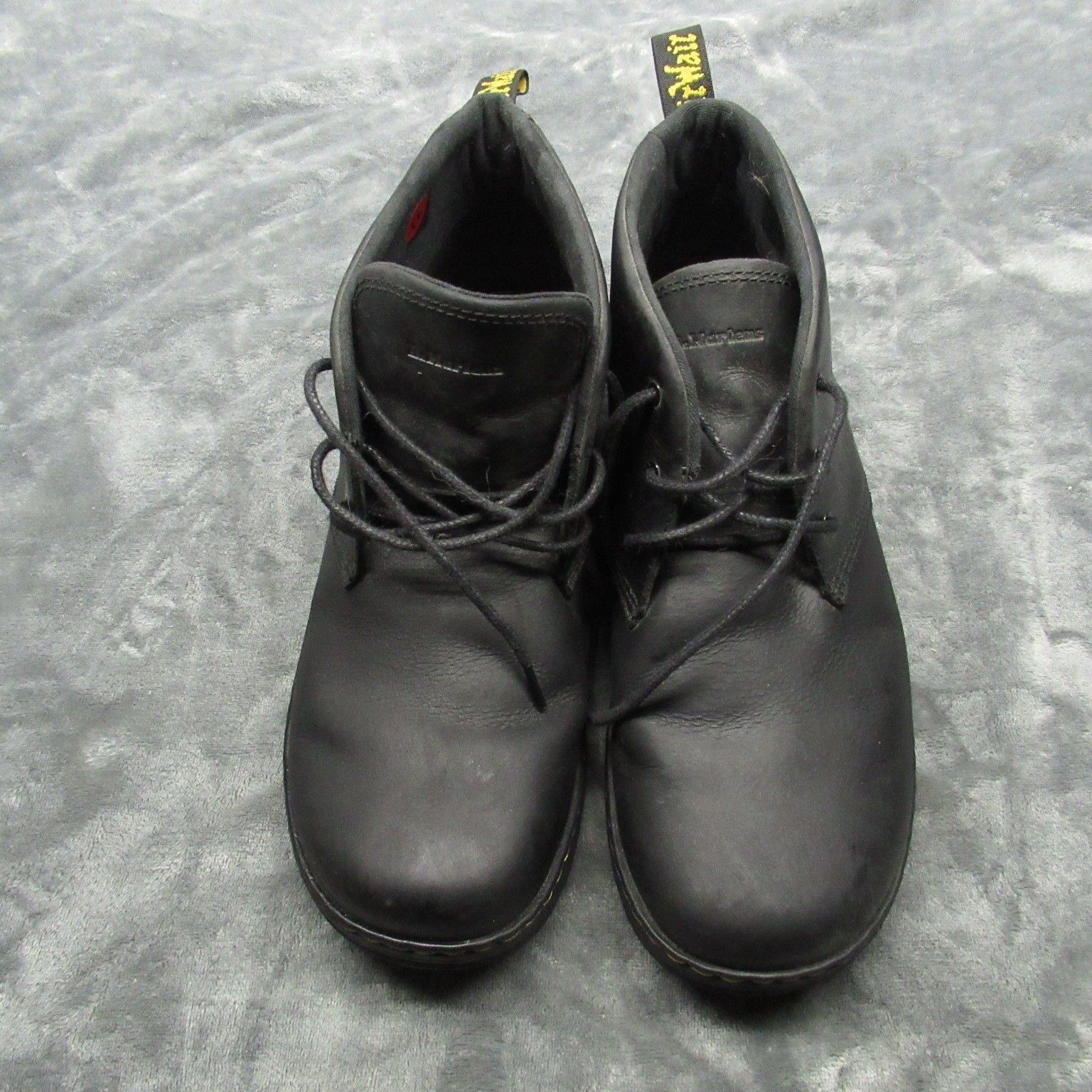 Dr Martens Rhodes Chukka Boots Mens 12 Black Leather Lace Up Chunky Casual