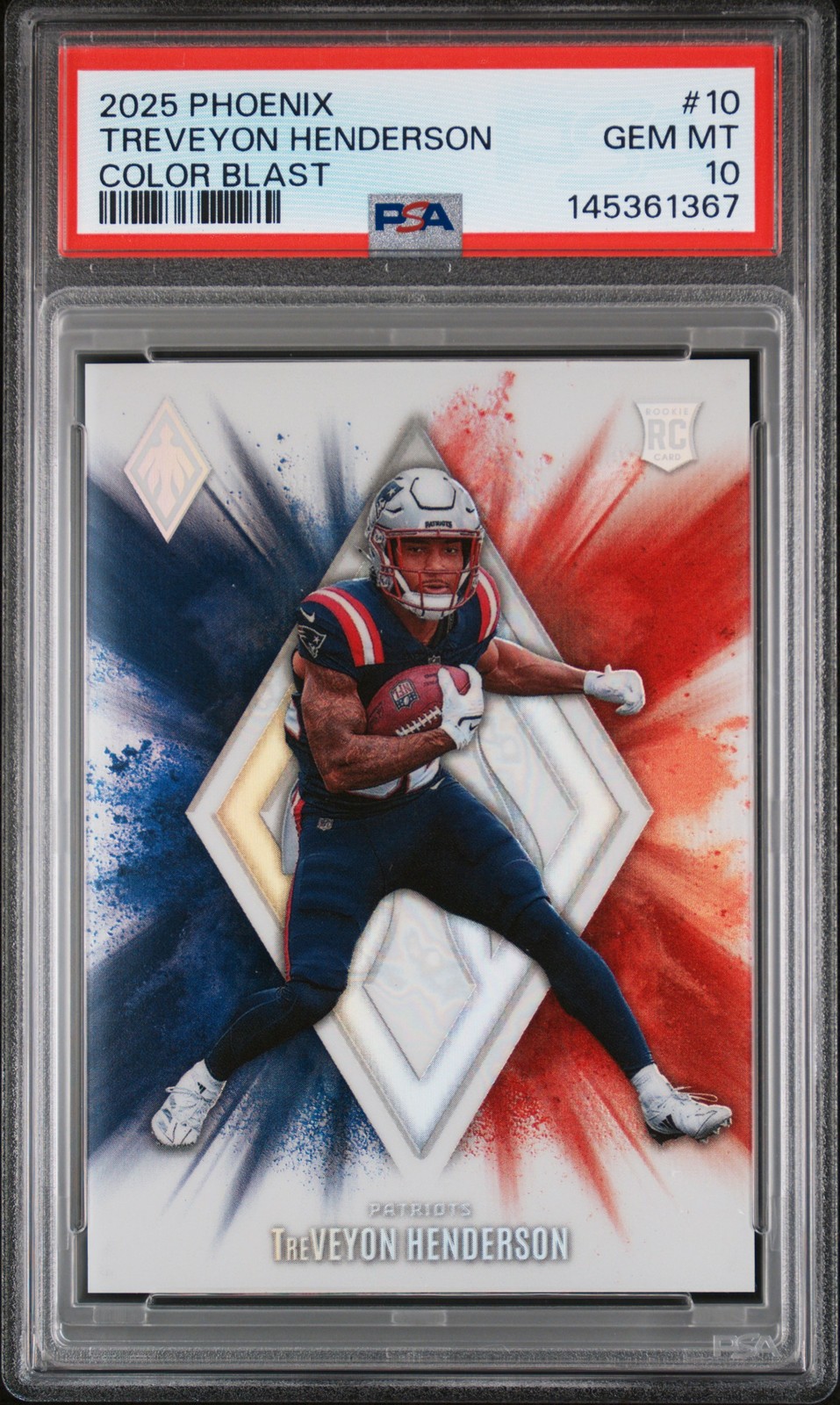 2025 PANINI PHOENIX COLOR BLAST #10 TREVEYON HENDERSON PSA 10