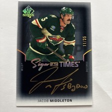 25-26 UD SP Authentic Sign Of The Times Autograph BLACK Jacob Middleton 11/35