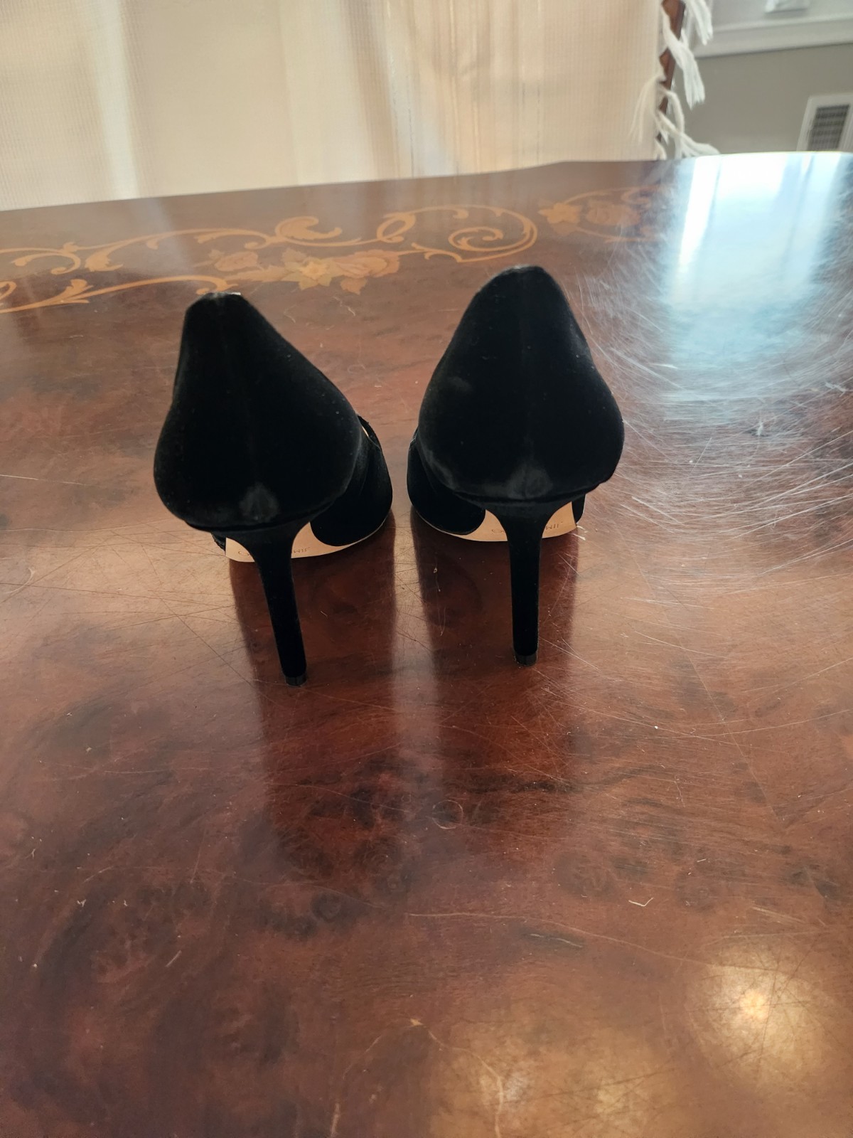 Jimmy Choo 3.5 Inch High Heels Size 7 Front Sparkle And Sole Saver Brand New image 5
