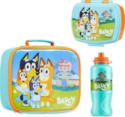 Bluey 3-tlg. Kühltasche Kinder, Iso. Lunchbox & Trinkflasche