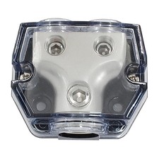 2 Way Amp Power Ground Distribution Block, 0 Gauge in 0 Gauge Out Amp Distributi