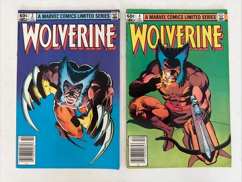 2 Vintage Wolverine #2 & #4 Comic Book 1st app of Yuriko Frank Miller