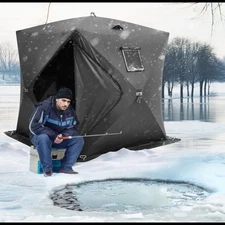 VEVOR 1–2 Person Portable Pop-Up Ice Fishing Shelter 60×60×70 in