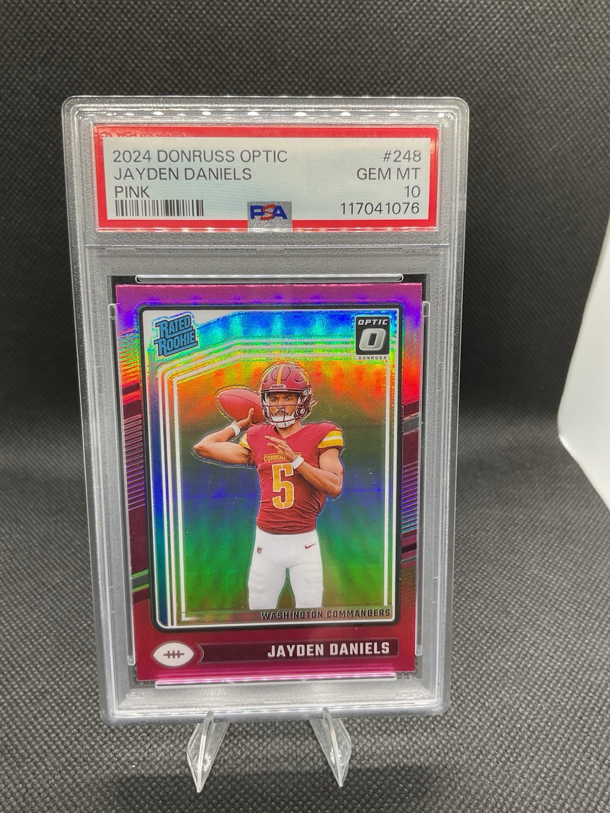 2024 Donruss Pink Optic Jayden Daniels Rated Rookie PSA 10