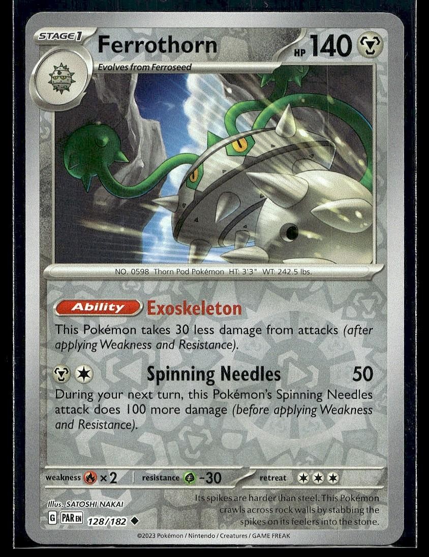Ferrothorn 128/182 Uncommon Paradox Rift Pokemon Reverse Holo Lightly Played