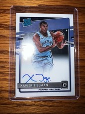 2020-21 Donruss Optic Xavier Tillman Rated Rookie Auto RC #185 Grizzlies On Card. rookie card picture