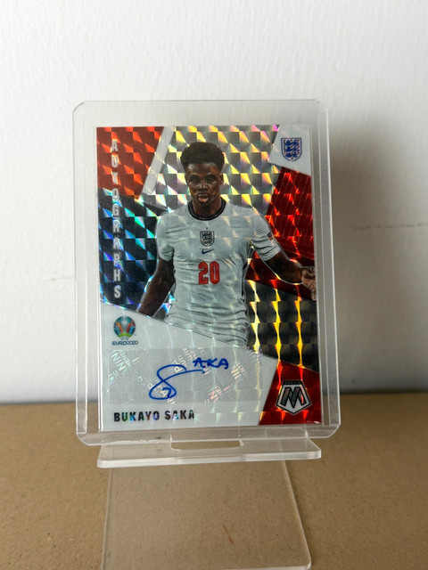 2021 Panini Mosaic Euro Bukayo Saka Mosaic Prizm Auto AM-BS England Arsenal