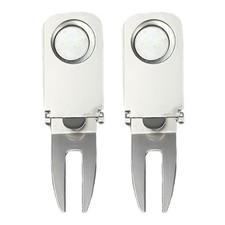 Golf Magnetic Holder with Ball Marker Divot Repair Tool Zinc Alloy for 2 Pack