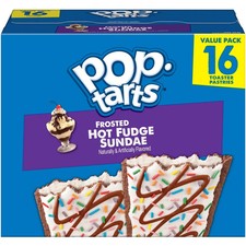 Pop-Tarts Frosted Hot Fudge Sundae Toaster Pastries, Breakfast Foods 27 oz 16 Ct
