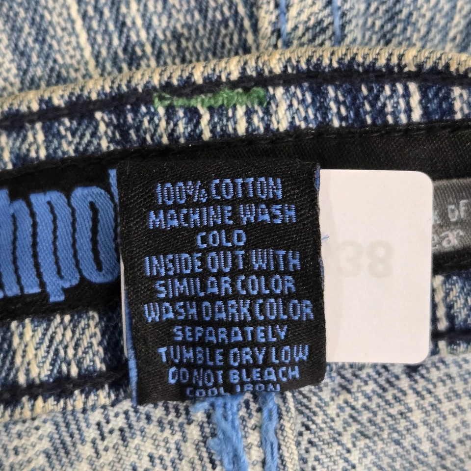 Pantalones Cortos Southpole Hombres 34 Azul Denim Rayas Sueltos Ropa de Calle Y2K LEER Foto 4 de 4