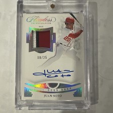 Juan Soto - Panini Flawless Card - On Card Auto + Tri Color Patch - # /25 🔥