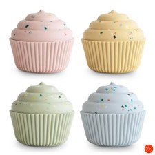 Mushie Silicone Cupcake Bath Toys