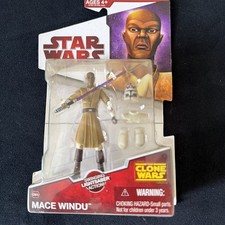 New 2009 Hasbro Star Wars The Clone Wars 3.75 Mace Windu Figure Sealed CW06