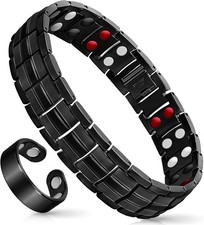 Black Magnetic Bracelets for Men Adjustable Titanium Steel Men s Bracelet