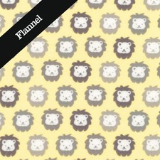 Feline Drive Fabric FLANNEL Cozy Cotton Lions Yellow Cats - Sold by the Yard