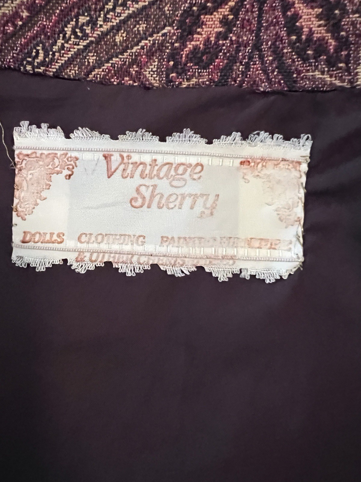 Vintage 80’s Sherry  Handmade Patchwork Tapestry … - image 7