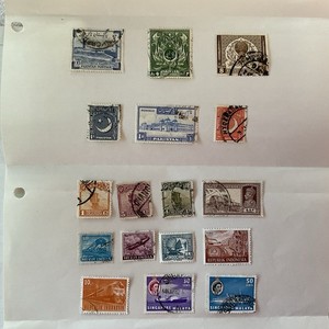 17 stamps~Pakistan 1949-1955+India 1937-1967+China+Indochina+Indonesia+Singapore