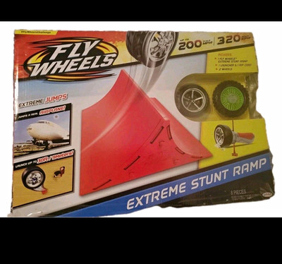 Fly Wheels Extreme Stunt Ramp Set w/ Launcher, Rip Cord & 2 Wheels MPN W320