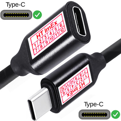 USB-C to USB-C cable female - Extension 10G 4K 3A 60W - Ultra HD / Video / Audio