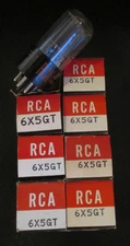 8 NOS NIB RCA 6X5GT Audio Ham  Radio  Antique Radio Rectifier Tubes