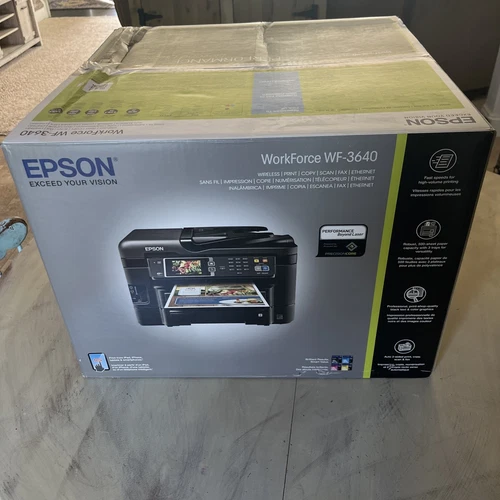 Brand New Epson WorkForce WF-3640 All-in-One Inkjet Printer Factory Sealed