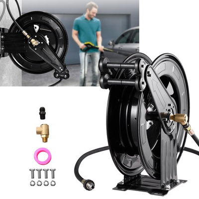 #ad Auto Retractable Washer Hose Reel for 0.59quot;x50ft High Pressure Washer Hose Reel $95.63