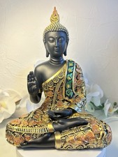 A Beautiful Orange Gold & Black Thai Buddha In Meditation.