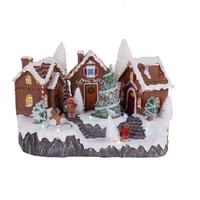 Bewegliche Weihnachtsszene, Lebkuchenhaus, 31 X 23 Cm