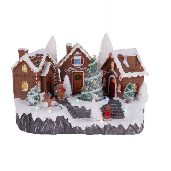 Bewegliche Weihnachtsszene, Lebkuchenhaus, 31 X 23 Cm-image