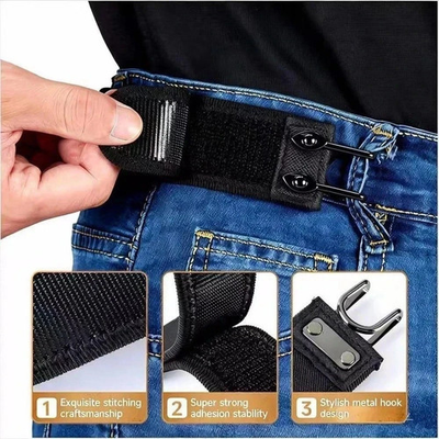 #ad 2PCS Tactical Metal Hook Elastic Belt Buckle Less Invisible Waist Belt Closure** $4.10