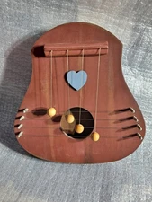 Vintage Wooden 4 String Musical Harp Wall Hanging  1975 - 1985
