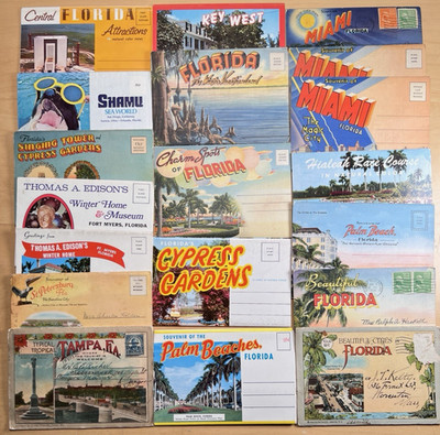 Vintage Florida Postcard (19) Books St. Pete to Key West & the Palm Beaches