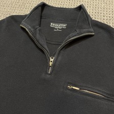 Pendleton Men's Quarter Zip Sweater Pullover Black Size Large Cotton Fishermans