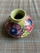 Vintage Moorcroft Anemone Vase Approx 3 1/2 Ins In Height