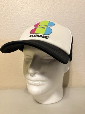 7-Eleven Slurpee Trucker Hat White Black Snapback Mesh Retro Logo Cap