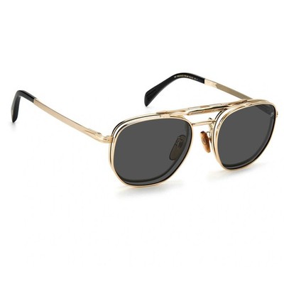 David Beckham Men's Sunglasses Gold Black Metal Full Rim Pilot 1082/G/CS RHL