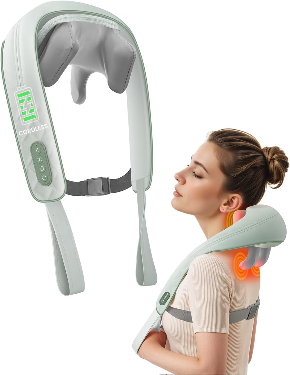 Massaggiatore per Collo Senza Fili Con Calore, Massaggiatore Shiatsu 3D per Alle