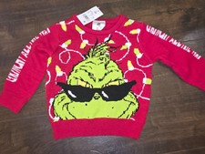 How the Grinch Stole Christmas Toddler Sweater Sz 18M 3T Holiday Kids Dr. Seuss