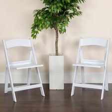 Flash Furniture White Resin Folding Chair,PK4 4-LE-L-1-WH-SLAT-GG Flash