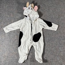Baby Toddler Cow Costume Jumpsuit Hooded Footie Pajamas Halloween Outfit