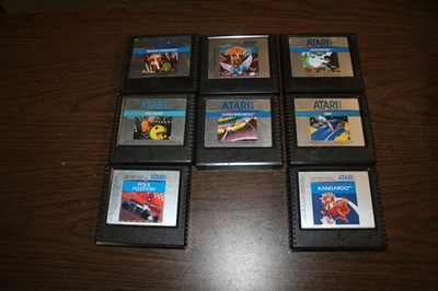 Atari 5200 8 Game Lot Super Breakout Pacman Qix Kangaroo Pole Position Joust Mis