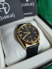 IJAHWRS Orologio Da Donna Analogico Al Quarzo – Quadrante Con Strass E Numeri Arabi – Cinturino In Pelle, Nero E Bianco, Impermeabile 3 ATM
