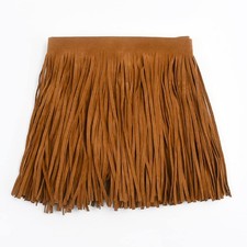2 Meters 6 Inch Wide Double Faced Velvet Fringe Trim, Leather Suede Tassel Tr...