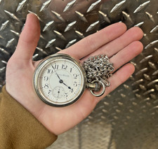 Vintage 18s Hampden Railway Pocket Watch
