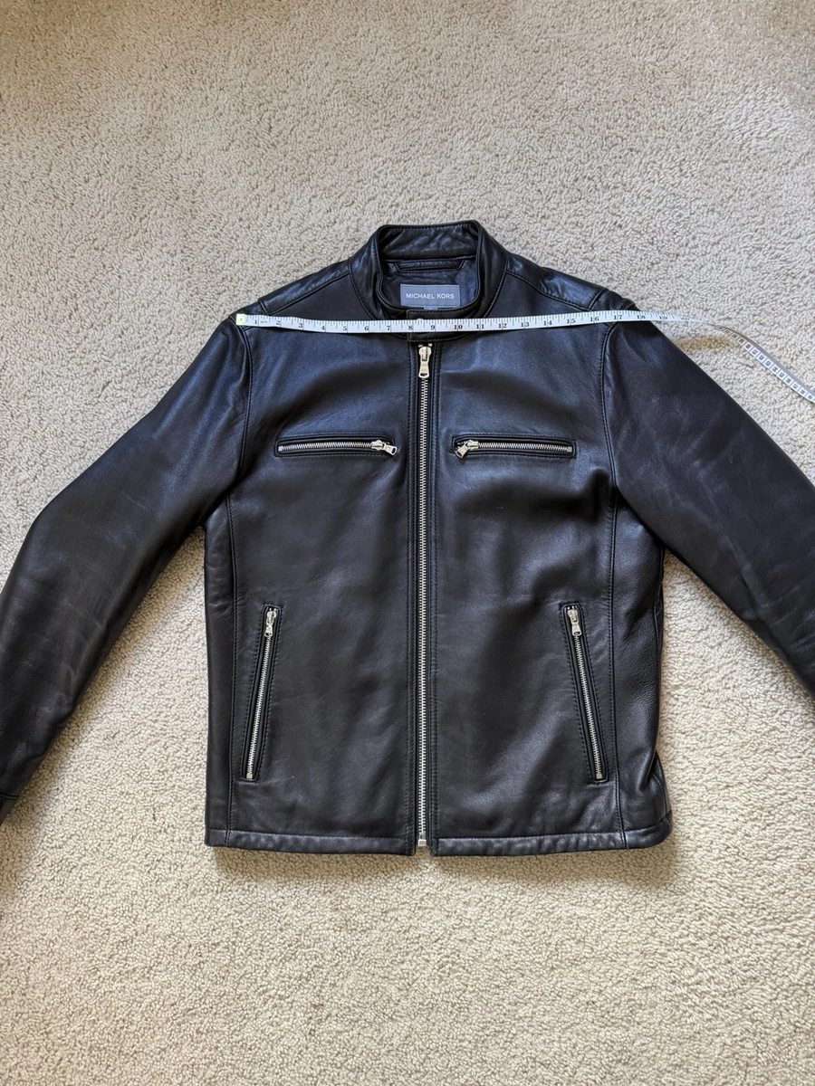 Michael Kors Leather Outer Shell Black Coats, Jackets & Vests for